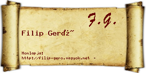 Filip Gerő névjegykártya